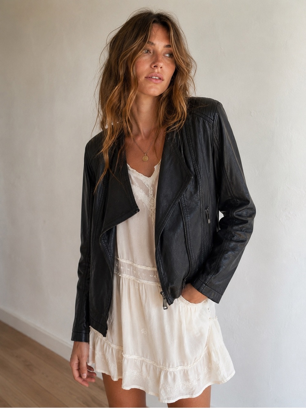 Simply Styled by Sears Black Faux Leather Jacket‎